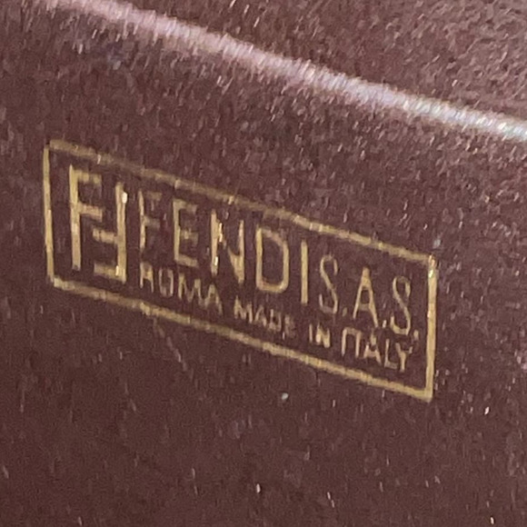 Fendi Zucca FF Coated Canvas Cosmetic Bag Pouch with leather trim and accents - Picture 12 of 14